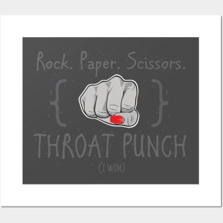 Rock. Paper. Scissors. Throat Punch I Win Shirt For Women Posters and Art